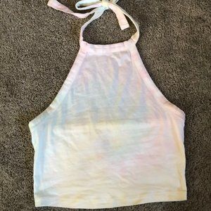 Tie dye halter crop top